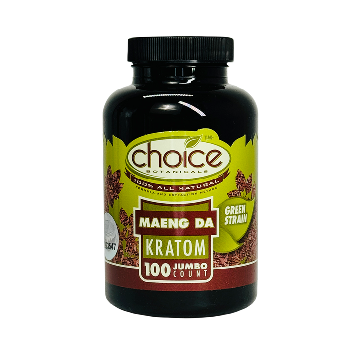 Choice 100ct Capsules Maeng Da - Potent Maeng Da kratom capsules for energy and focus.