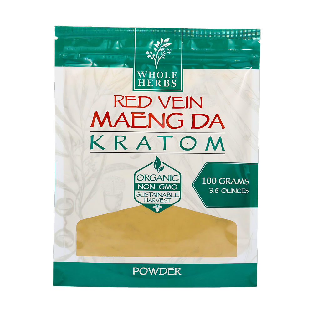 Whole Herbs Kratom Powder Red Maeng Da - Strong red kratom powder for relaxation and balance.