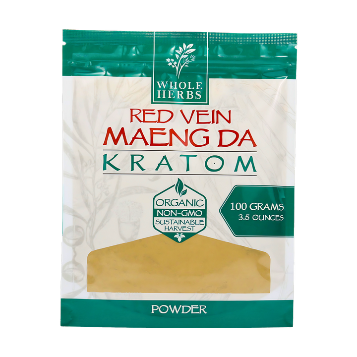 Whole Herbs Kratom Powder Red Maeng Da - Strong red kratom powder for relaxation and balance.